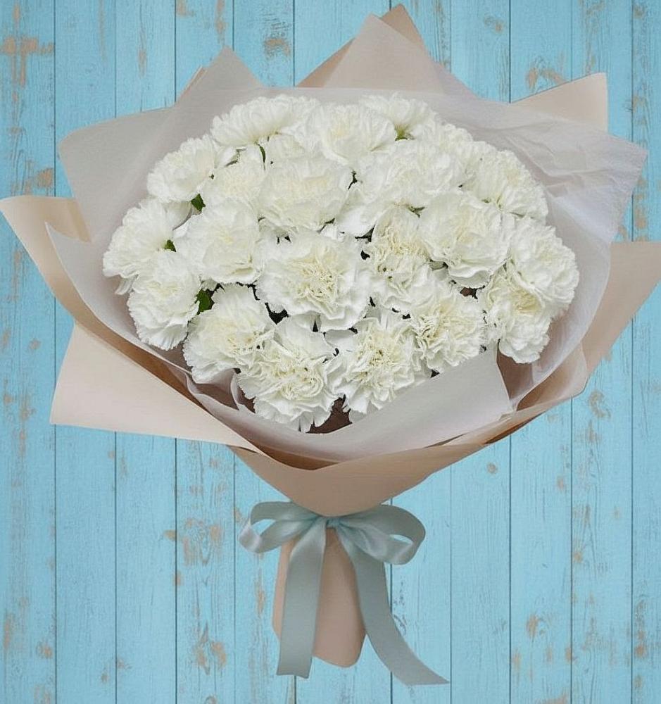 Букет Хрустальное утро в Петрозаводске Букет цветов из: Гвоздики в Петрозаводске