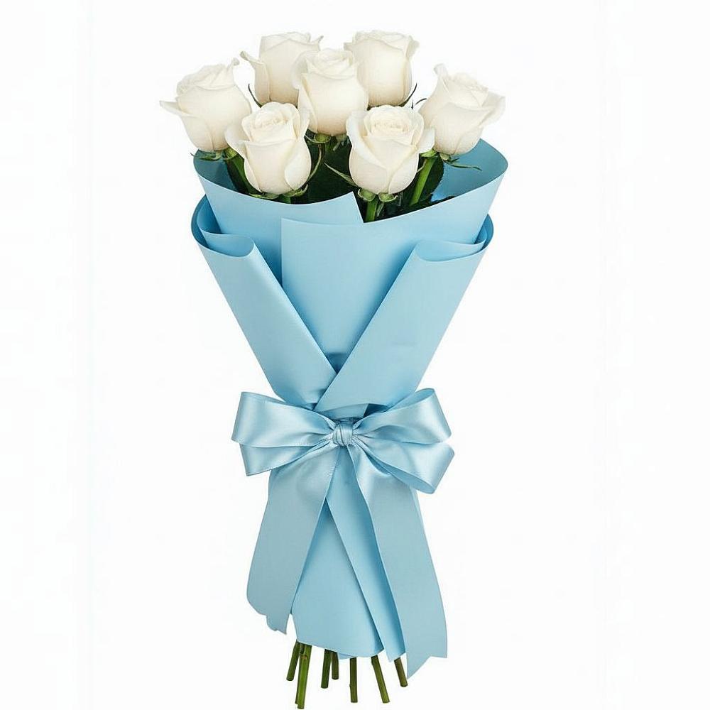 7 Белых роз Проуд в Петрозаводске Букет 7 белых роз Проуд в Петрозаводске
