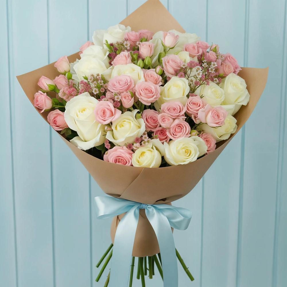 Букет романтичный подарок в Петрозаводске Букет цветов из: Розы в Петрозаводске