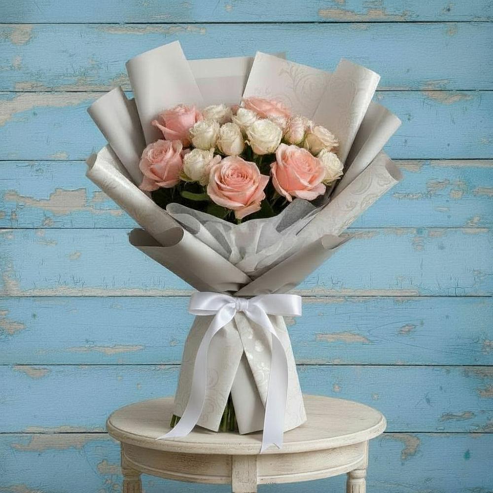 Букет Нежное облако в Петрозаводске Букет цветов из: Розы в Петрозаводске