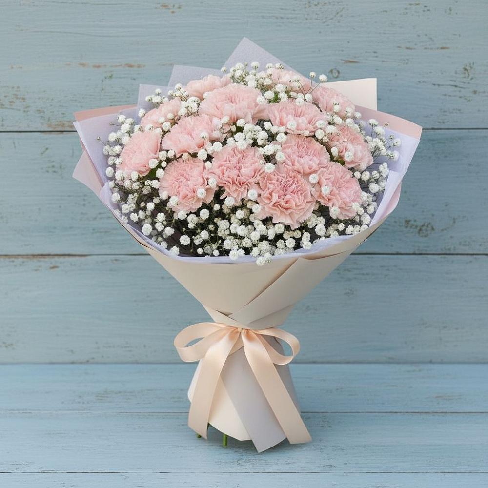 Букет Нежность рассвета в Петрозаводске Букет цветов из: Гвоздики в Петрозаводске