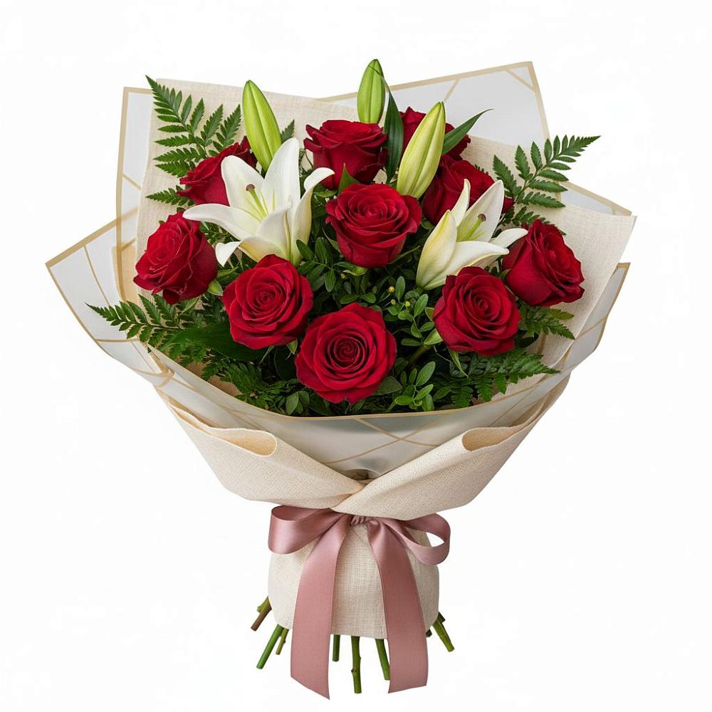 Букет цветов из: Лилии и Розы в Петрозаводске