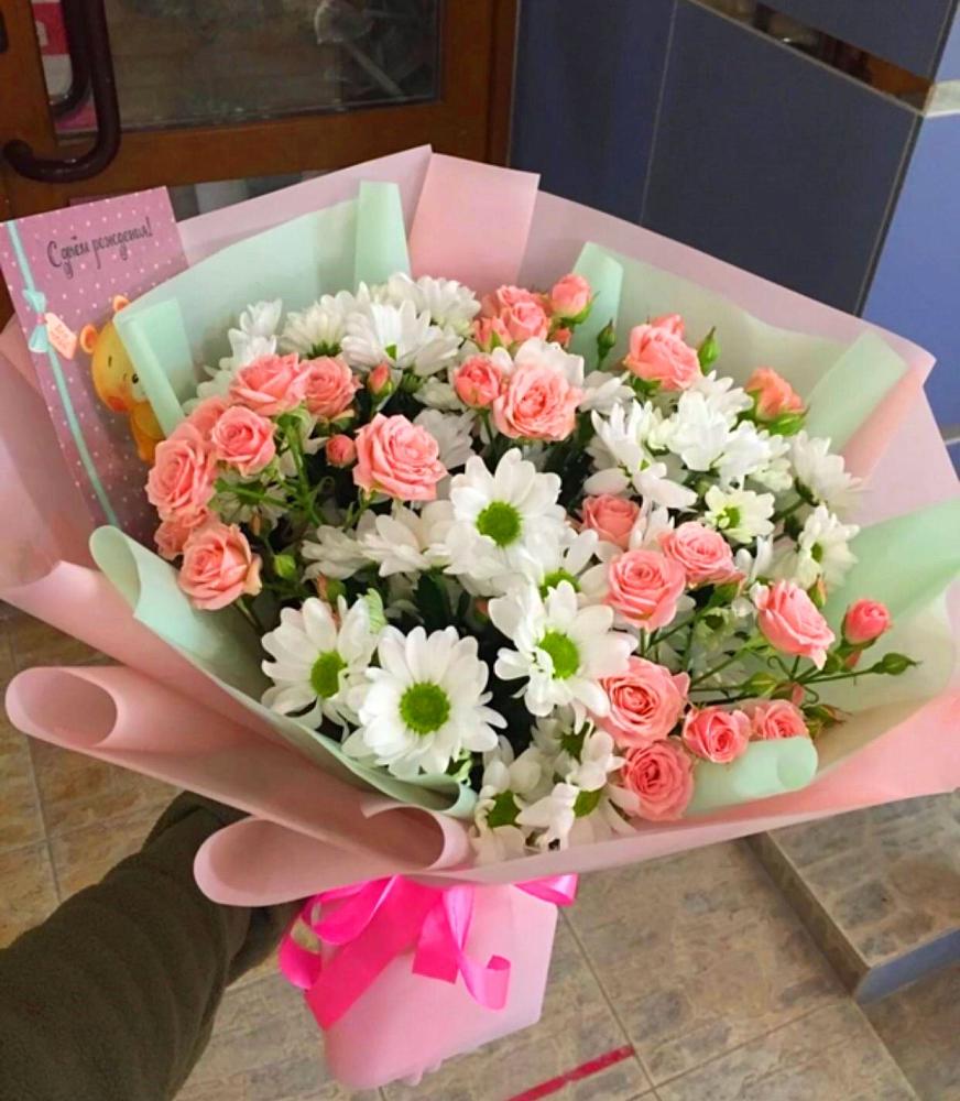 Букет цветов из: Розы и Хризантемы в Петрозаводске