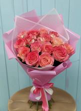 15 Розовых роз Равель в Петрозаводске Букет 15 Розовых роз Равель в Петрозаводске